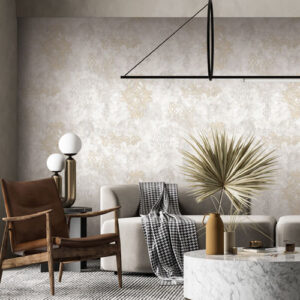 Modern Rustic Concrete Metallic Taupe Wallpaper
