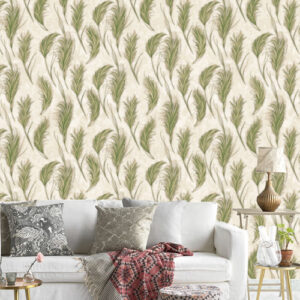 Leaves Patterned 3D PVC Wallpaper Roll